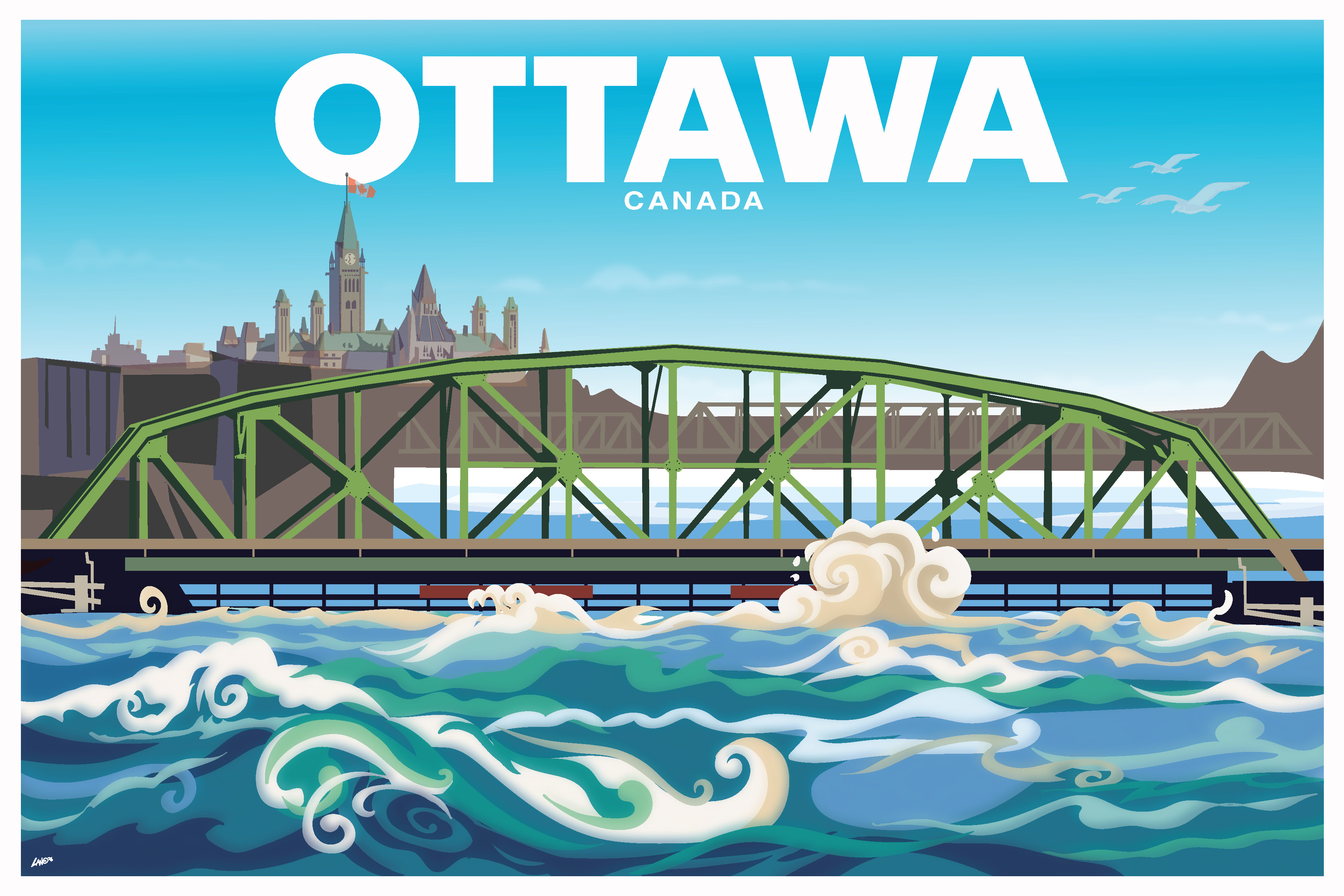 Bridge and River postcard